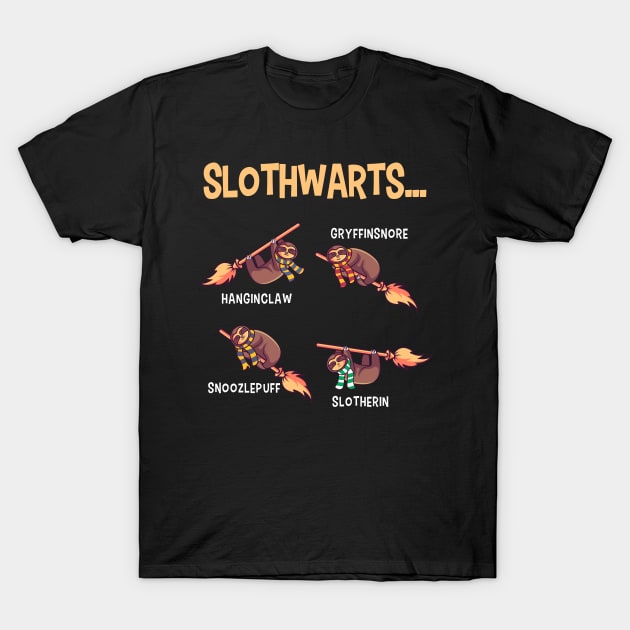 Sloth Magician Witches Halloween Sloth T-Shirt by Delightful Designs